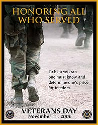 'Honoring All Who Served' 2006 Veterans Day Poster.